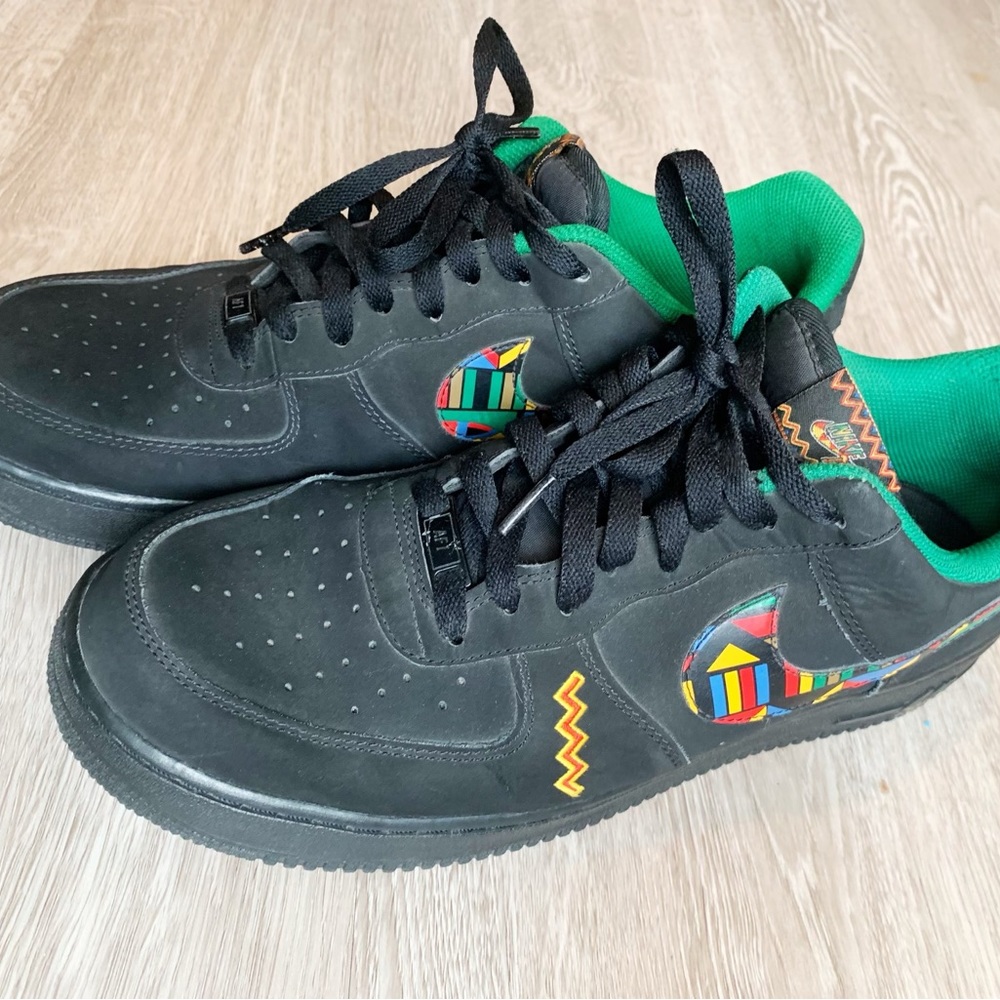 Nike Air Force 1 Shoes in Black “ Jungle Peace “ SZ 12